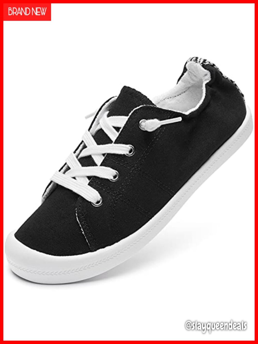 Canvas Slip On Sneakers with Memory Foam Arch Support Lightweight Casual